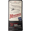 Maverick Chocolate Co. Belize dark chocolate bar packaging with airplane illustration and Good Food Award logo.