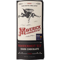 Maverick Chocolate Co. Fahrenheit 513 Dark Chocolate bar packaging, featuring a cream and black design with red lettering and an illustration of a flying figure.