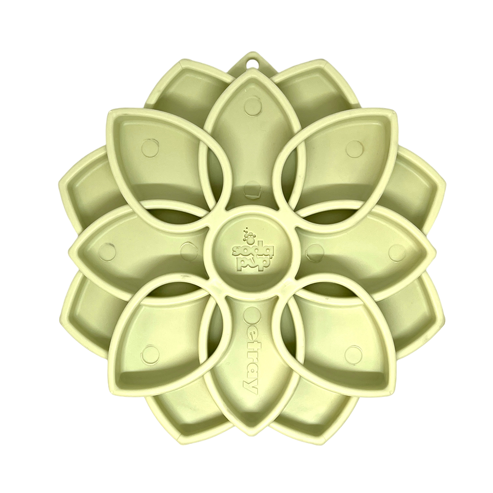 Mandala Softie eTray Shallow Slow Feeder Dog Bowl with Suction Cups