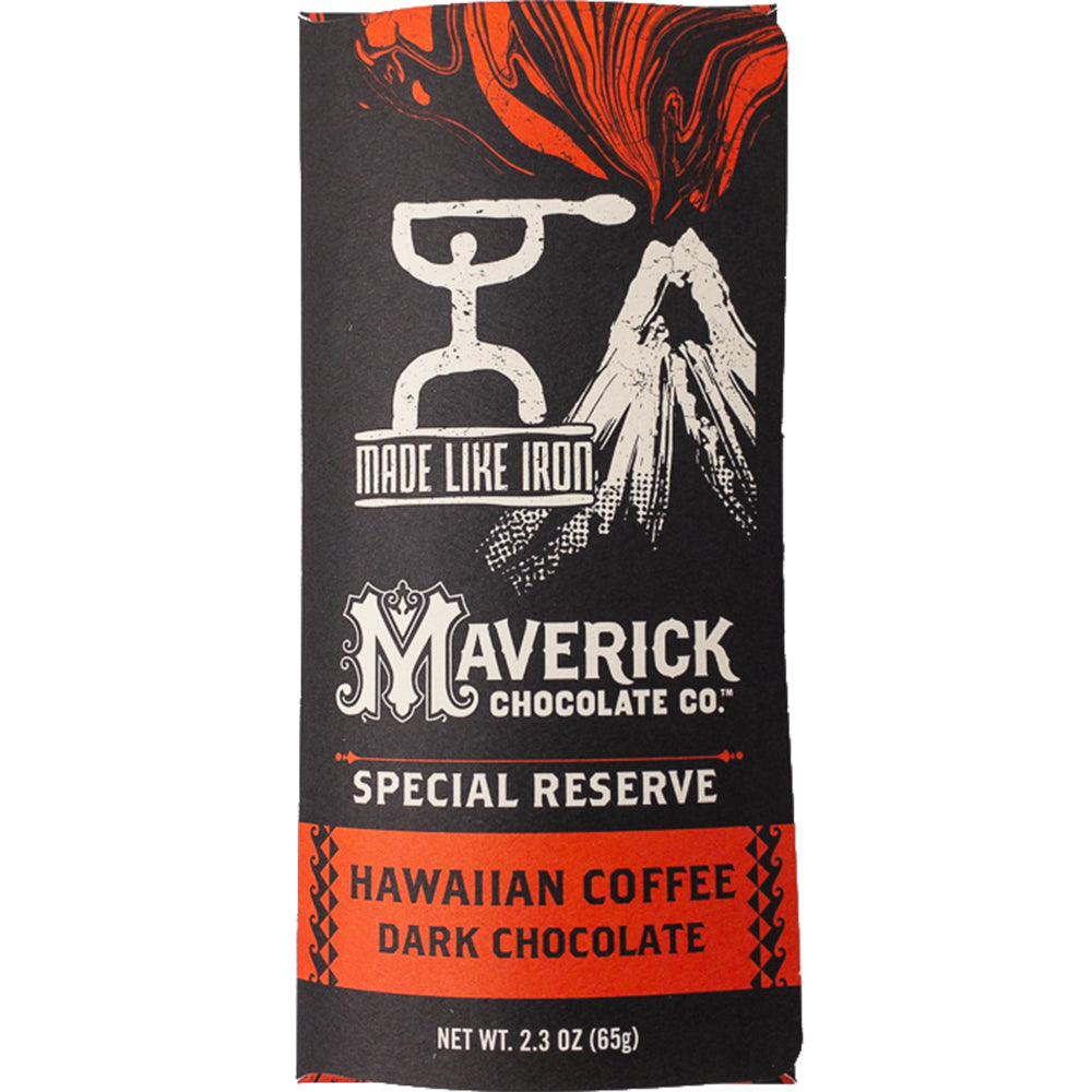 Maverick Chocolate Co. Hawaiian Coffee Dark Chocolate bar, 2.
