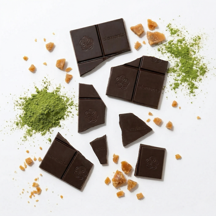 Maple Toffee dark chocolate bars with caramel pieces by Elements Truffles