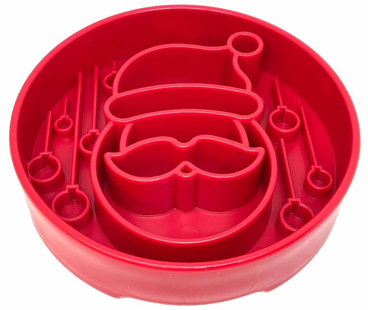 Santa Christmas eBowl Deep Slow Feeder Dog Bowl