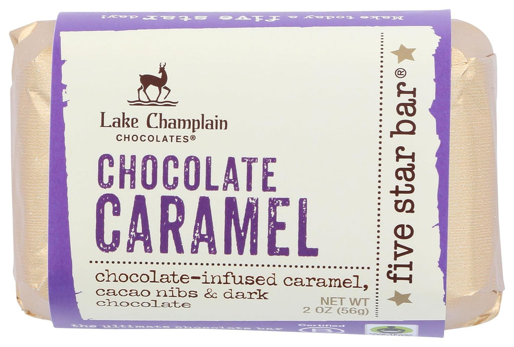 Lake Champlain 5 Star dark chocolate caramel bar packaging front