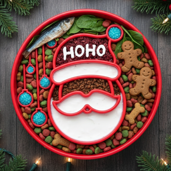 Santa Christmas eBowl Deep Slow Feeder Dog Bowl