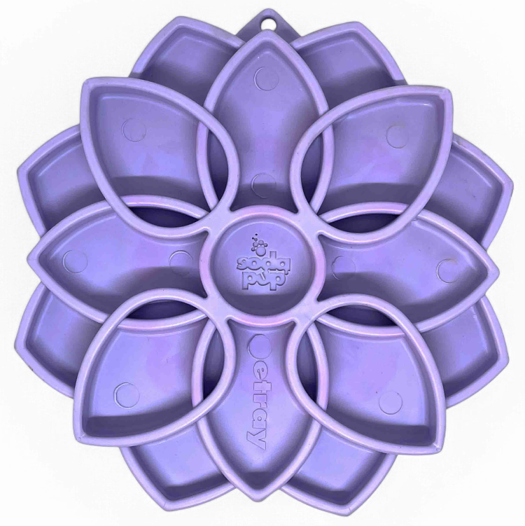 Mandala Softie eTray Shallow Slow Feeder Dog Bowl with Suction Cups