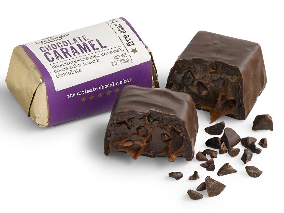 Lake Champlain 5 Star dark chocolate caramel bar with packaging